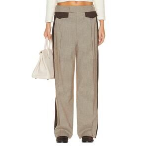 Helsa Colorblocked Cafe Plaid And Java Suit Trouser Bottoms Size M